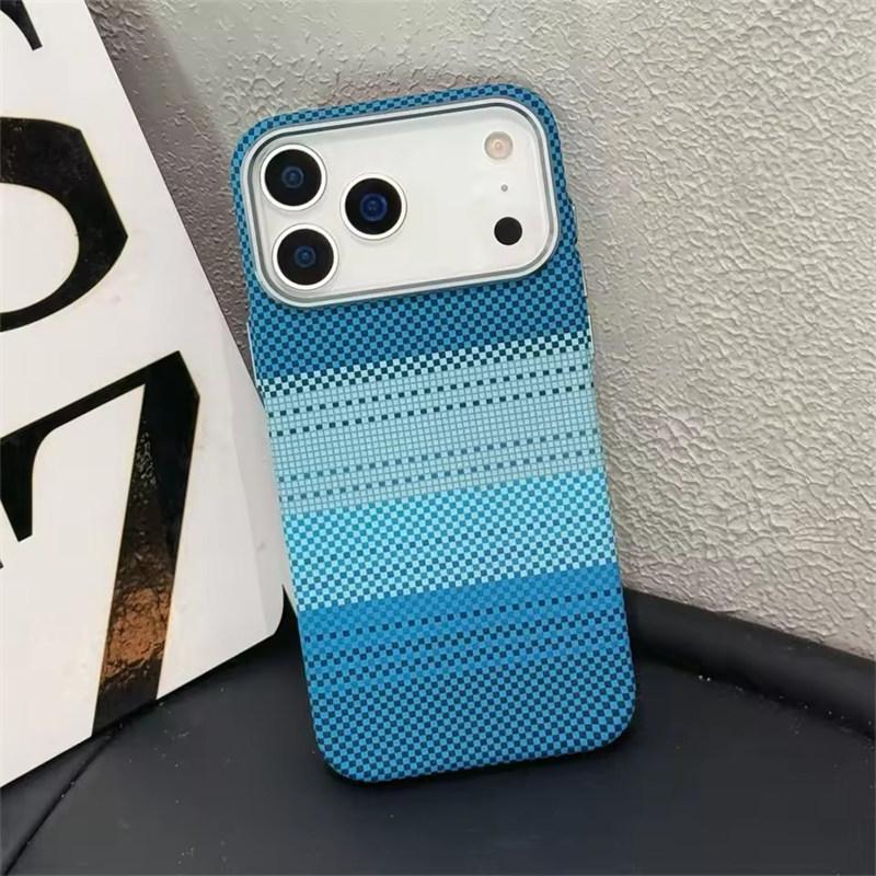 

Розкішний кольоровий чохол з кевлару та вуглецевого волокна для iPhone 17 16 15 14 13 Pro Max Металева окантовка камери Ультратонкий жорсткий ударостійкий чохол iPhone 13
