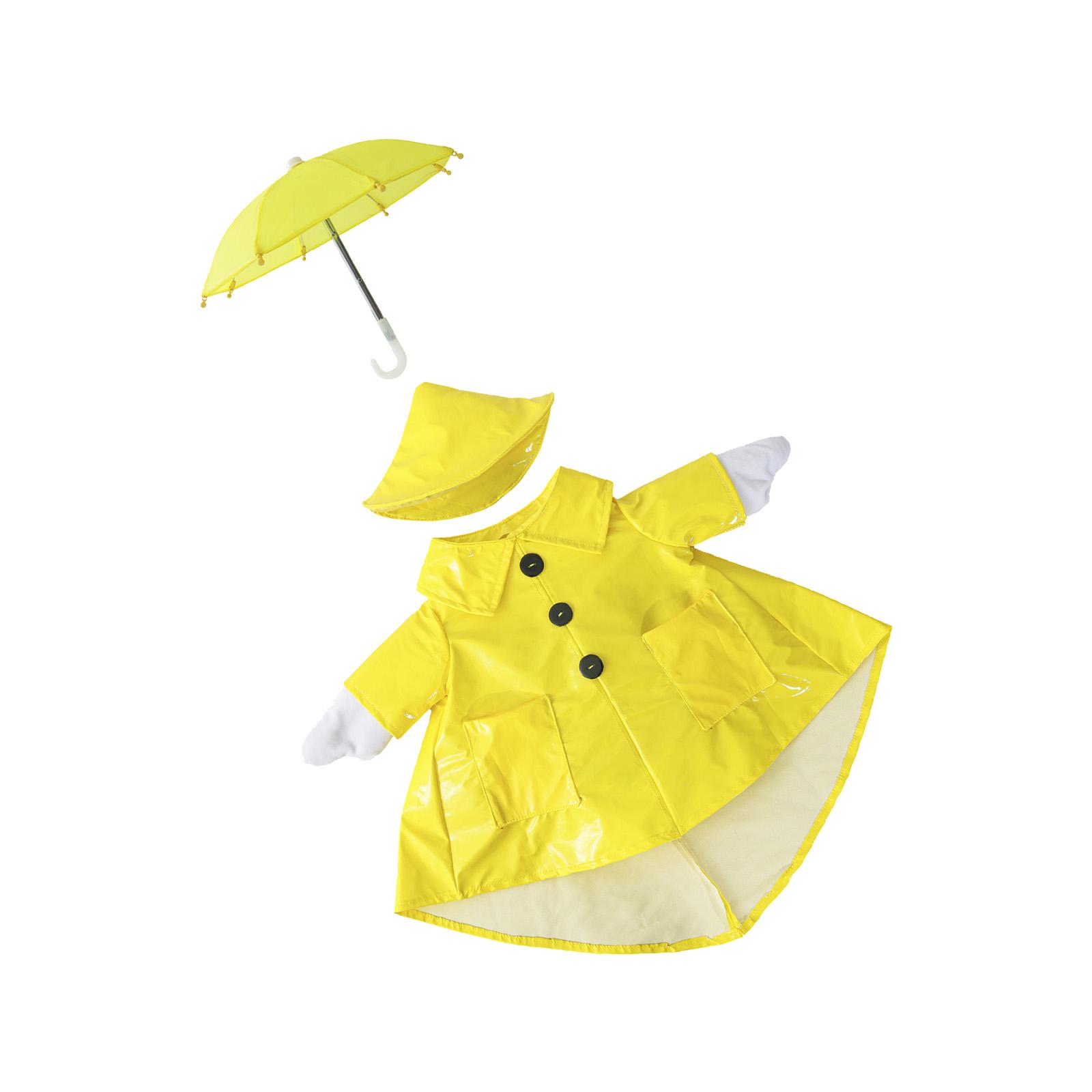 

Spring Lawn Goose Raincoat Outfit With Umbrella For 17 Inch Outdoor Patio Decor Plastic Waterproof Costume Set