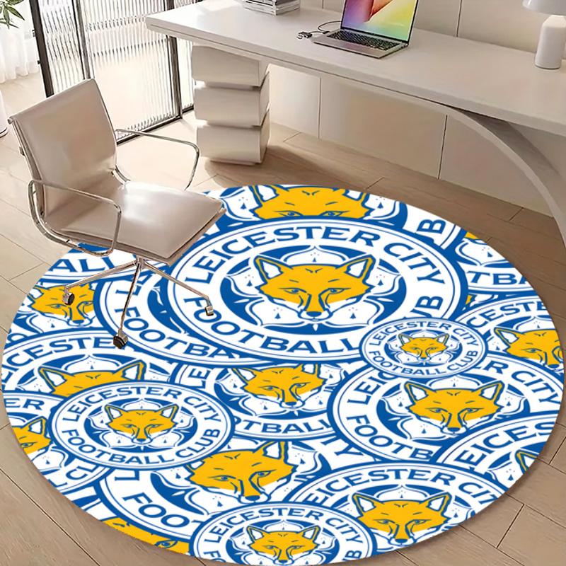 Personalized Leicester City FC Round Chair Office Rug - Perfect for Mat, Office Chair & More - Ideal Gift for Birthdays and Holidays