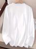 fashionable casual loose fun expression pack printed round neck long sleeved T-shirt