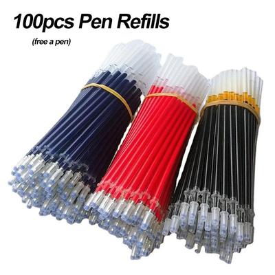 New Gel Pen Refill Ink Office School Stationery Writing Ballpoint Refills 100pcs/set Handles Rods
