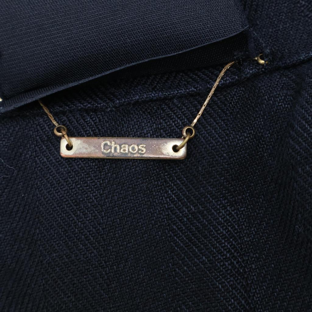 chaos CH007016ER Black Linen Double Breasted 4B Tailored Jacket Jacket F blackUsed