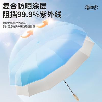 Fully Automatic Folding Large Oversized Storm-resistant Umbrella, Sun Umbrella, Sun Protection, Women's Advanced Sense Umbrella