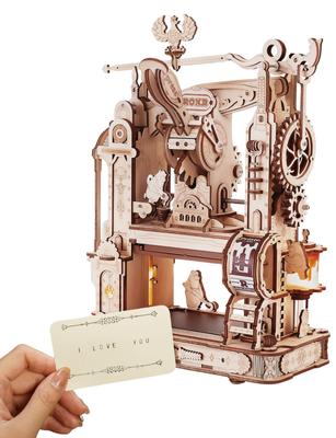 ROKR 3D puzzle nyomtatógép mozgatható modell nagy jelenlét mechanikus fa 3D fa puzzle bélyegző nyomtatás hobbi kézműves készlet barkácsolás kézműves