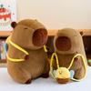 Plush Capybara Animal Toy Cushion With Bee Backpack For Kids Decor Bedroom