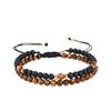 Double Woven, Jewelry Bracelet, Bead Bracelet, Adjustable Tiger Eye Crystal Bracelet.