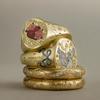Titanium Steel Fashion Light Luxury Painted Seal Statement Ring Butterfly Love Rabbit Flower Personality Design Sense 18K