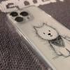 Cute Cat Puppy Couple Sketch Pattern Phone Case For iPhone Air 17 16 15 14 Plus 13 12 Mini 11 Pro Max 16E X XS XR TPU Soft Cover