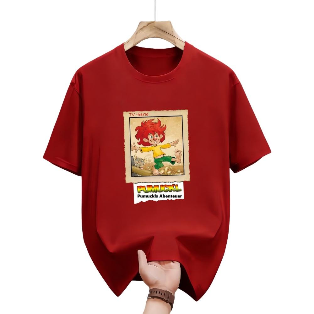 

The latest mens sporty casual printed Tshirt featuring cartoon designs is suitable for daily wear S