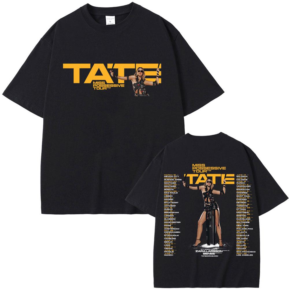 Singer Tate Mcrae T8 Graphic T Shirts Men Women Fashion Vintage Trend T-shirt Summer Male Casual Oversized Crewneck Short Sleeve