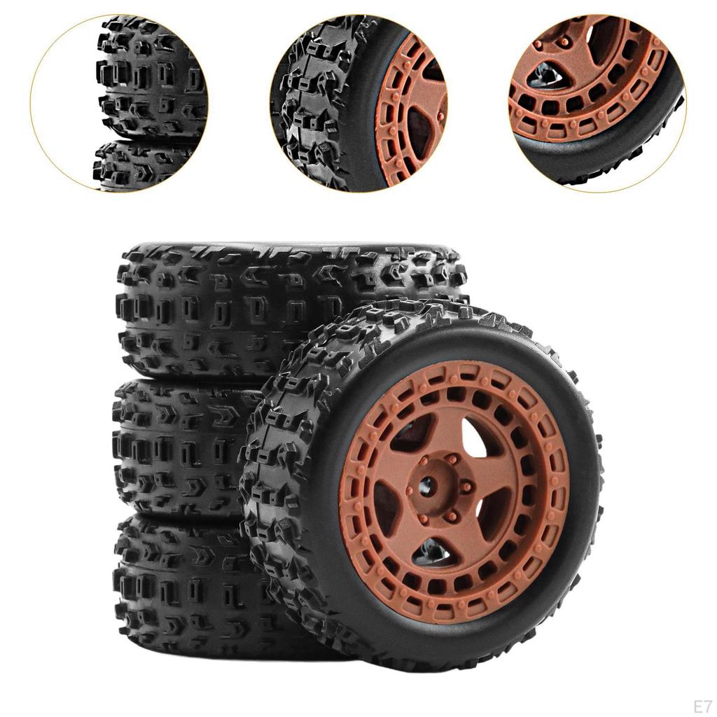 4 Pieces Wheels and Tires 2.7x1inch Replacement for 1/18 2S 223S RC Crawler Lightweight