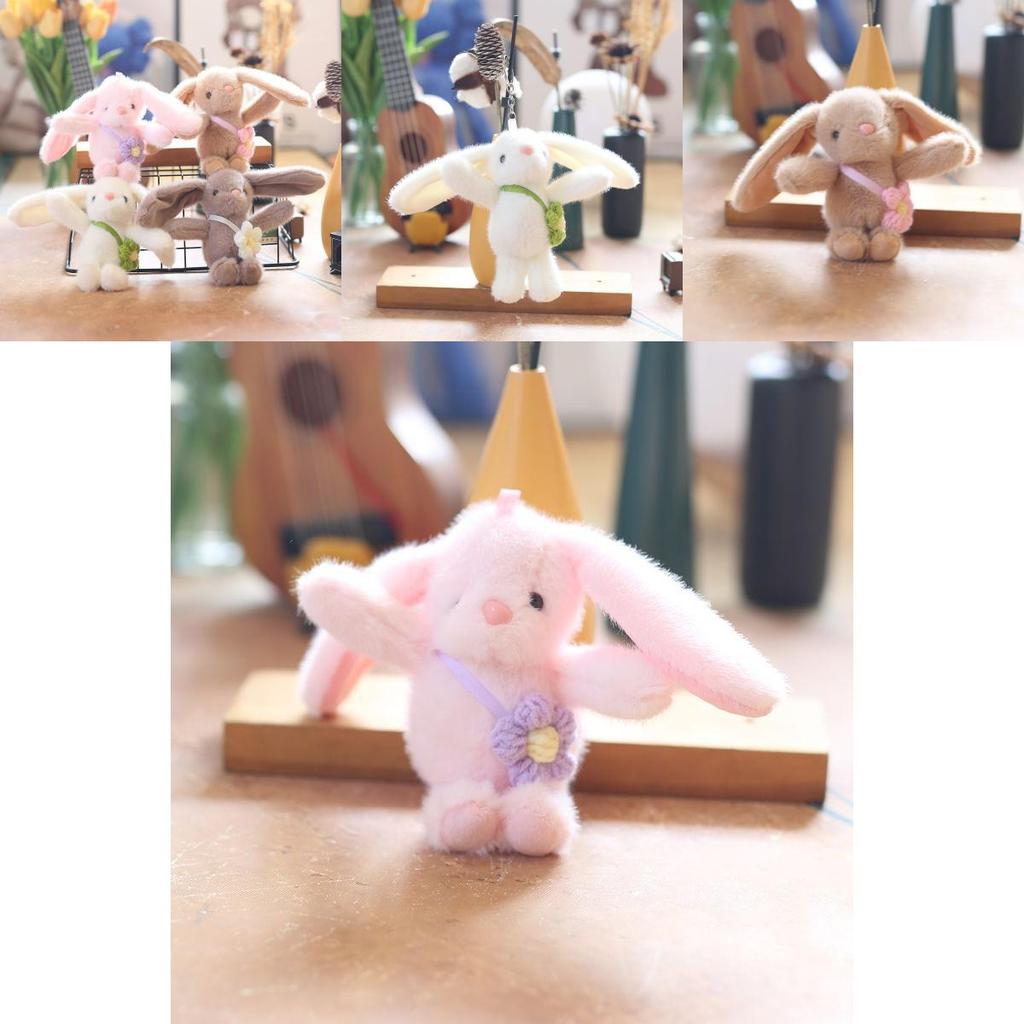 Cute Adorable Plush Bunny Keychain Soft Toy Cartoon Bag Hanging Decor Accessory