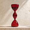 DYS 3-stufige bunte Glas-Sanduhr, Borosilikat-Ornament mit bernsteinfarbener weinroter Farbverlauf, gleichmäßiger Sandfluss, moderne minimalistische Dekoration für Zuhause