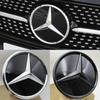 185mm Chromowana Czarna Lustrzana Grill Samochodowy Emblemat Gwiazdy Odznaka Grill Przedni Logo Dla Mercedes Benz CLA W117 W118 GLA X156 Akcesoria