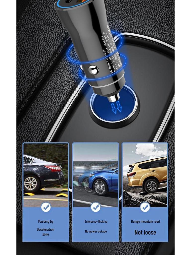 Dual Port USB-C Car Charger for Fast Charging - Compatible with Apple Devices