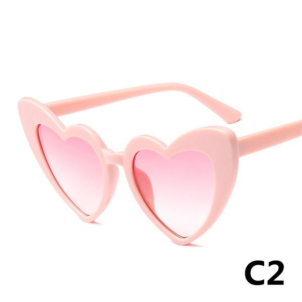 Ochelari de soare cu inimă, 14 culori, ochelari de soare cu ochi de pisică pentru femei, ochelari de soare în formă de inimă de dragoste retro pentru femei, protecție UV400