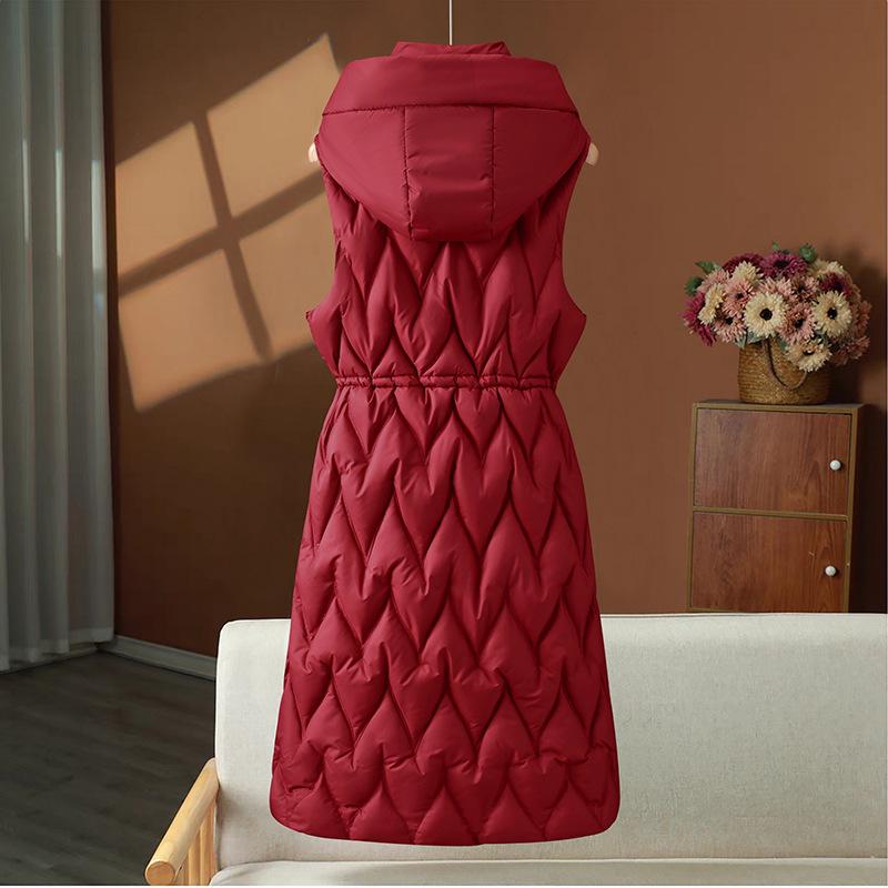 Vest women's medium and long autumn and winter new products slim down cotton clothes vest jacket thickened vest