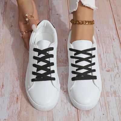 New Autumn Lace-up Little White Shoes Women's Flat Bottom Fashion White Board Couple Casual Shoes Foreign Trade