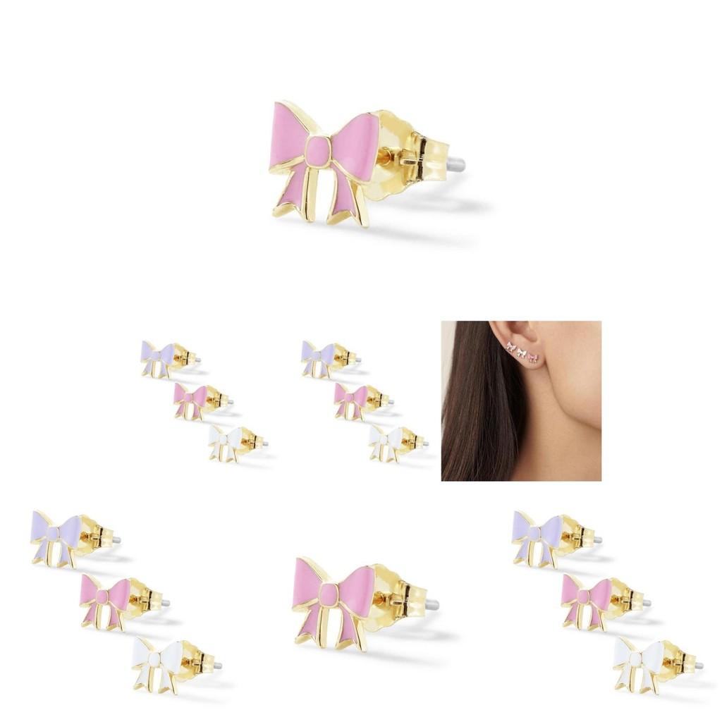 Trendy Vintage Metal Plated Earrings Set With Butterfly Knot For Women