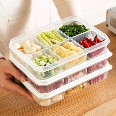 4/6 Fächer Zwiebel Ingwer Knoblauch Lebensmittelaufbewahrungsbox Kühlschrank Frischebox Kunststoff Gefrierfleischbox Mit Deckel Küchenorganisator