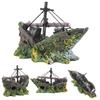 Aquarium Ornament Wreck Sunk Ship Sailing Boat Destroyer Fish Tank Cave Decor