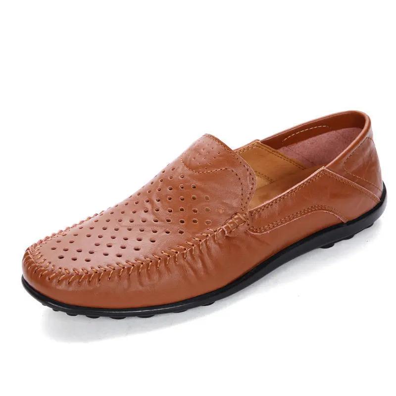 Genuine Leather Men Shoes Casual Italian Mens Loafers Moccasins Luxury Brand Formal Slip On Male Boat Shoes Zapatos De Hombre
