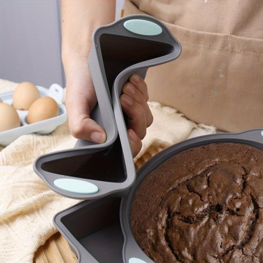 Silicone Baking Set with Non-Stick Heat-Resistant Oven-Safe Cake Molds and Wavy Rectangular Tray- Dishwasher Safe, Even Heat Distribution