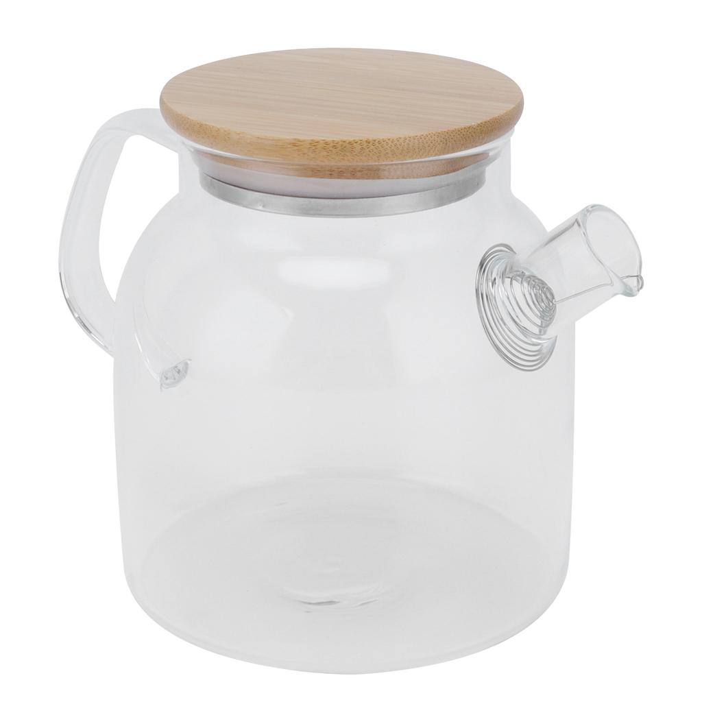 Transparent Glass Tea Pot 600ml Large Capacity Heat Resistant Water Kettle for Home Office Use