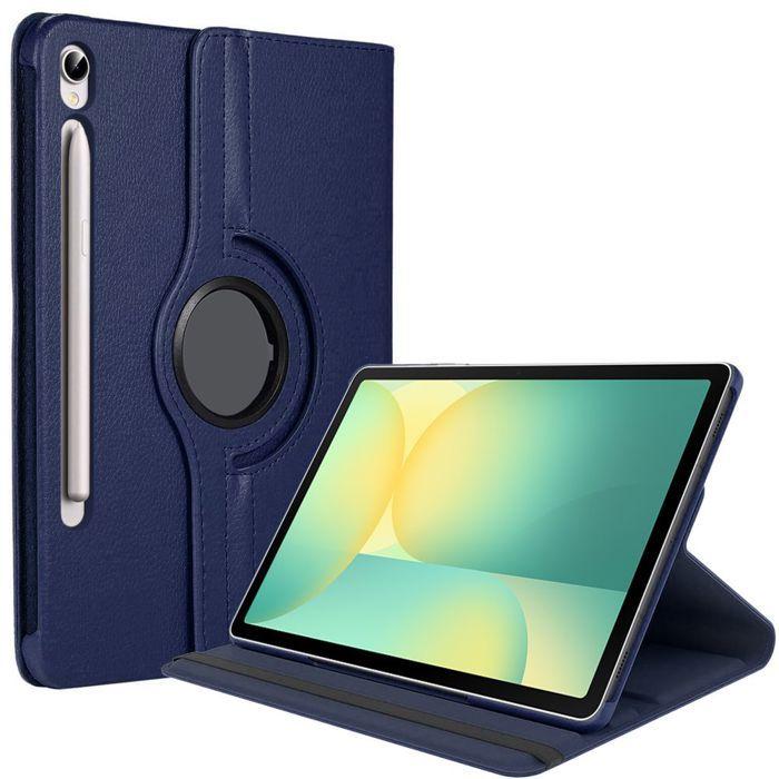 Coque de Protection - BOOLING - Samsung Galaxy Tab S10 FE/S9 FE - Rotatif 360° - Multi-Angle - Bleu Marine