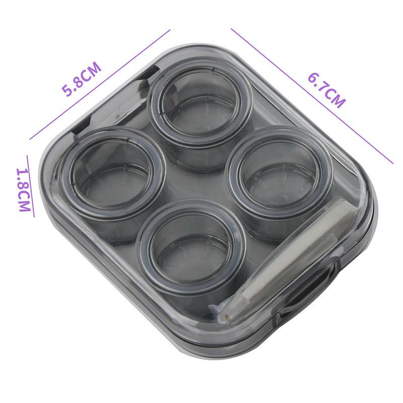 Two-Piece No-Twist Press-On Transparent Contact Lens Case - Portable Double Colored Storage