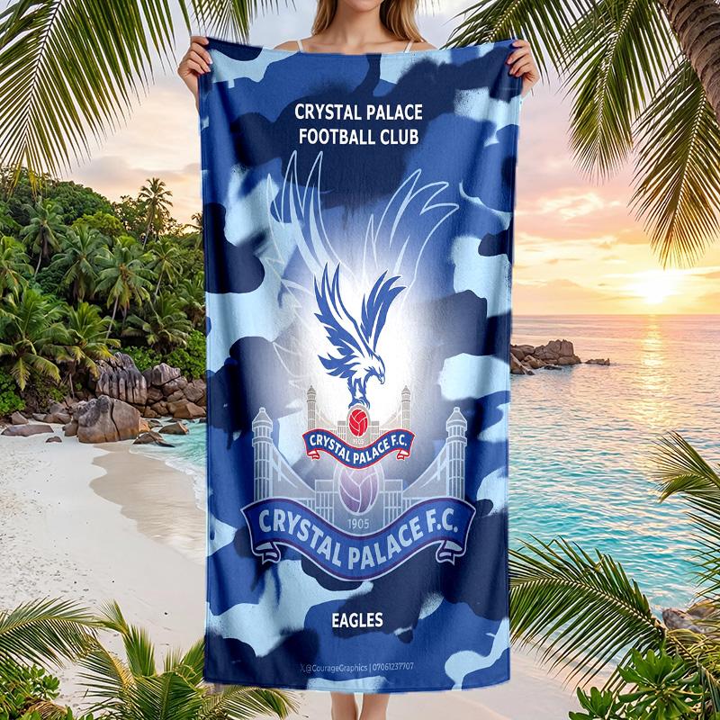 Crystal Palace Football Strandtuch Weiches Mikrofaser Sommerhandtuch Schnelltrocknend Saugfähiges Handtuch für Strand Schwimmbad Reisen