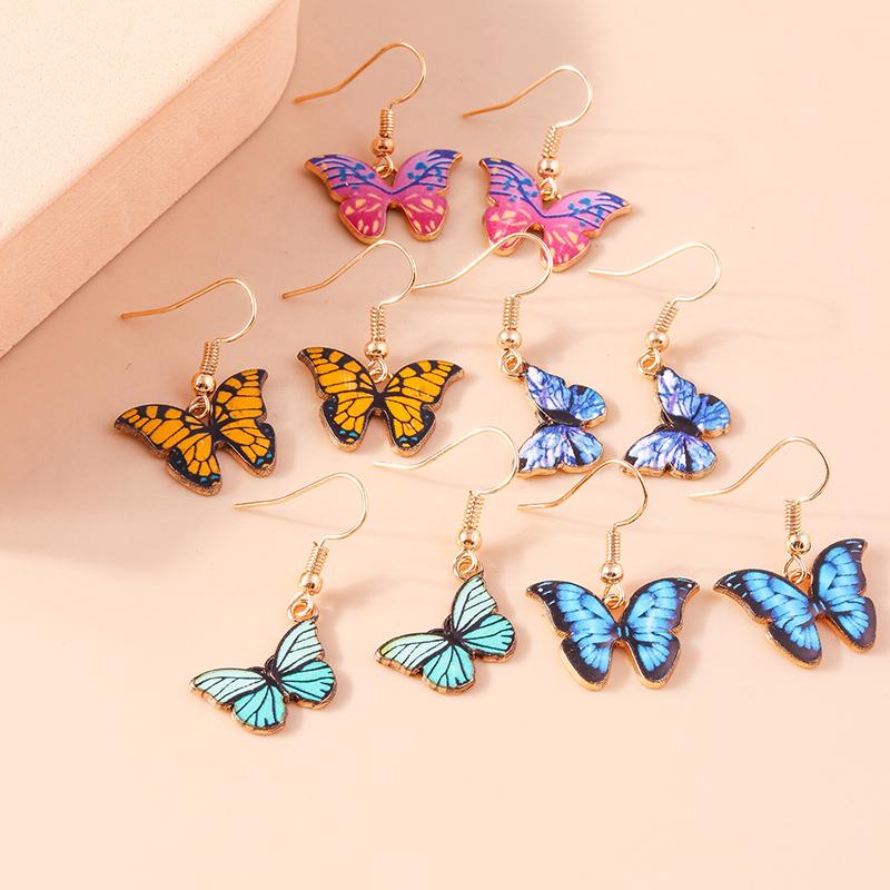 Cute Colorful Butterfly Drop Earrings for Women Girls Dangle Earrings Handmade Jewelry Gifts