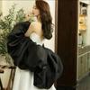 DIY 110cm Dress Gloves Shawl Ruffles Satin Hand Sleeves Exaggerated Handmade Prom Dress Gloves Wedding Bridal Prom