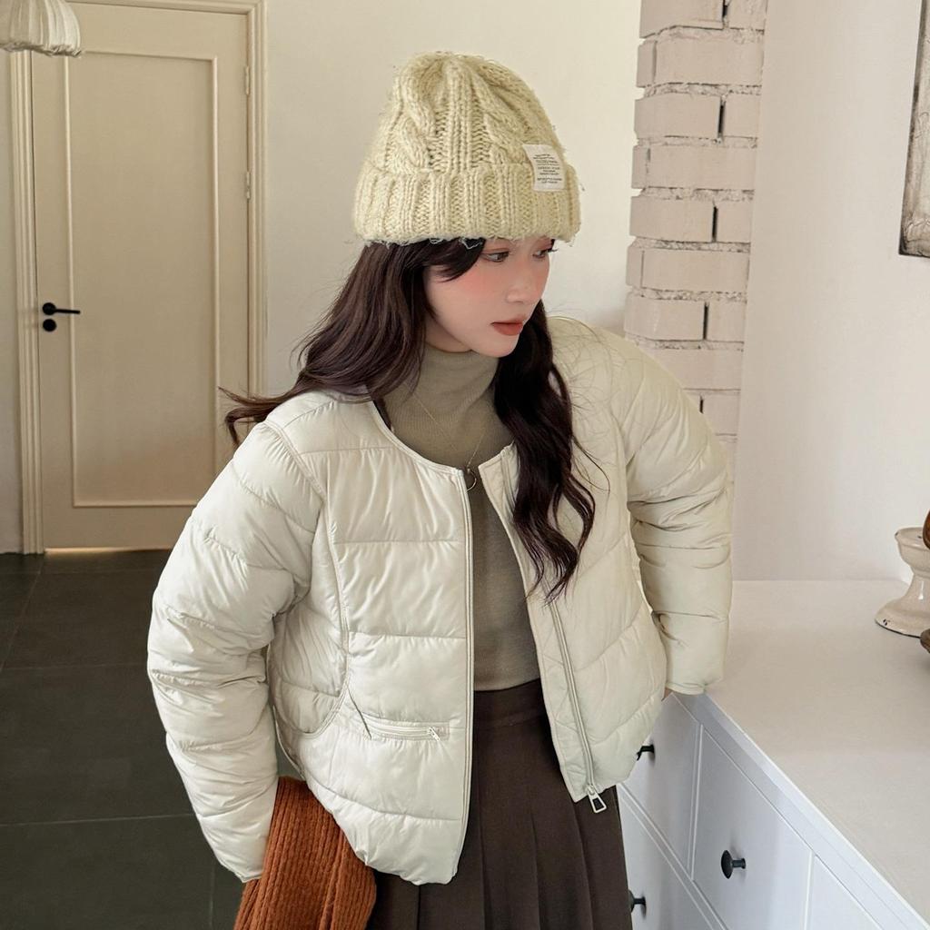 Autunno Inverno Ispessito Caldo Parka Donna Casual Carino Tinta Unita Tasca Grande Giacche Larghe Capispalla
