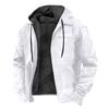 Men's Casual Zippered Pocket Hooded Jacket Men's Solid Color Fashion Warm Jacket