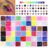 24 Grid Nail Art Acrylic Flat Bottom Resin Nail Art Drill Fluorescent Ab Resin Drill Diy Jewelry Accessories