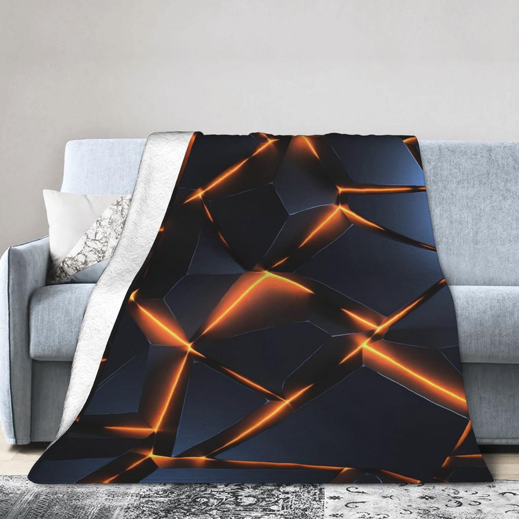 Super Soft BlanketsGirls Boys Airplane Travel Glowing Geometric Shapes On Dark Throw Blanket  Flannel Bedspread For Sofa Cover