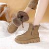 Thick-bottomed fleece thickened warm plush snow boots winter new lightweight non-slip short boots