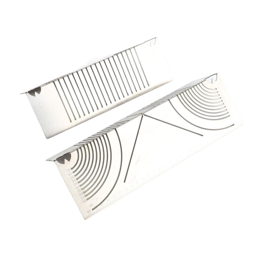 2 Stück Winkel- und Bogenmarkierungswerkzeug Multifunktionaler Edelstahl Linearer Bogenanreißer für Rohr