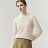 Women's 100% Cashmere Ribbed Half-Turtleneck Sweater - Autumn/Winter Base Layer, Loose & Warm