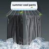 Men's Summer Lightweight Workwear Casual Pants Ice-Silk Plus Size Quick-Dry Athletic Long Pants