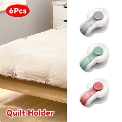 Neu 6 Stücke rutschfeste Bettdeckenklammern Kunststoff Deckenbefestigungsklammer Bettdeckenklammer Bettlakenfixierer Haushaltswaren Kreative Quiltklammer