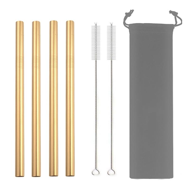 12mm Metal Boba Straws Reusable Bubble Tea Straws Reusable Jumbo Smoothie Straws 304 Stainless Steel Cocktail Drinking Straws