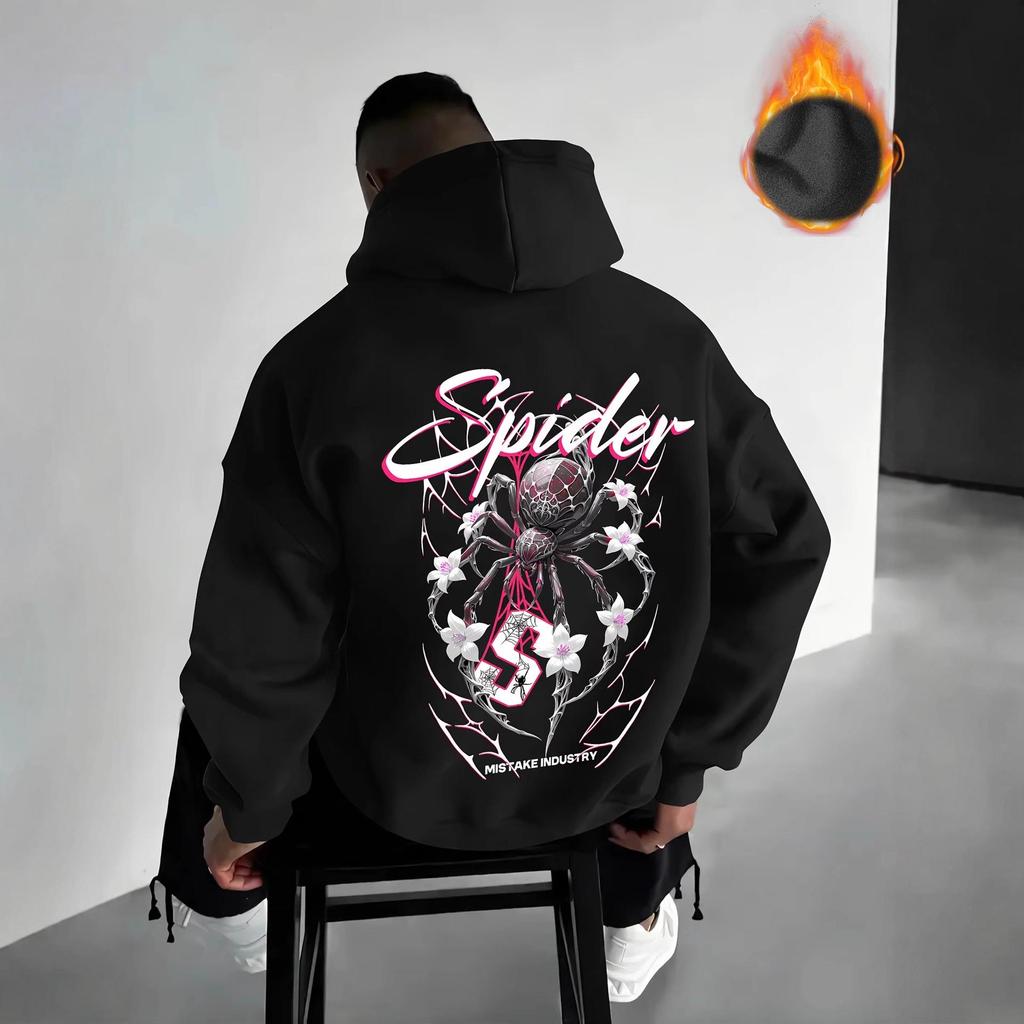 2025 Men's Spiderweb Graphic Sport Pullover Hoodie Sweatshirt