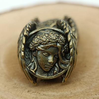 1pcs Vintage Brass 4mm Hole Wings Guardian Beauty Keychain Pendant Backpack Pendant Vintage Brass Crafts Classic Brass Vintage Brass Crafts Miniature