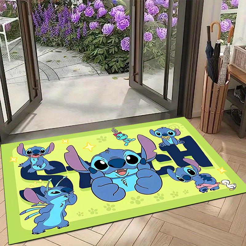 1pc Stitch Cartoon Carpet, 100% Polyester, Non-slip, Machine Washable, Waterproof, Outdoor Yard and Garden Decor, Home and Bedroom Decorative