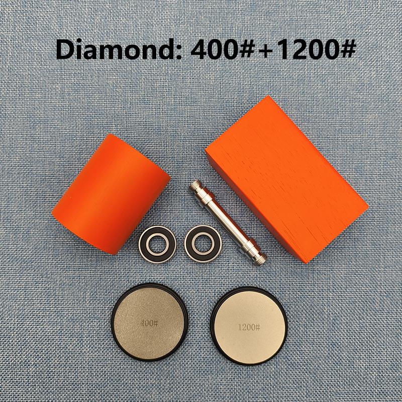 

Rolling Blade Sharpener Set Diamond Grinding Disc Jade Fine Sharpening 15/20° Two Angles Non-slip Base Kitchen Sharpening System As Photo