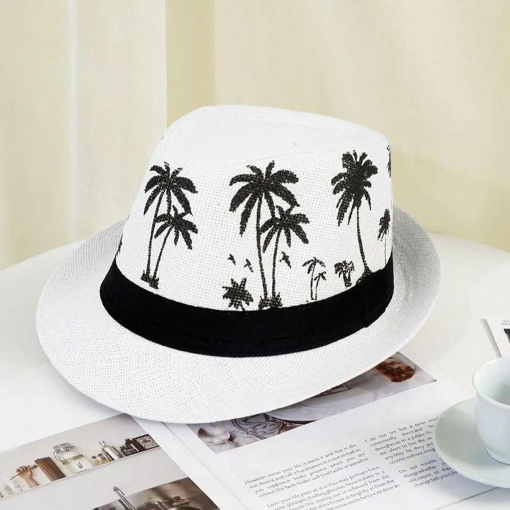 Coconut trees pattern Sun Hat Breathable Beach Cap Fashion Sunbonnet  Outdoor