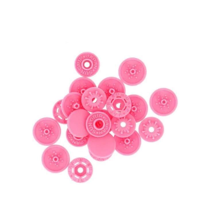 Bouton pression - BOHIN - 13mm - Couleur: Rose - Plastique - Magique