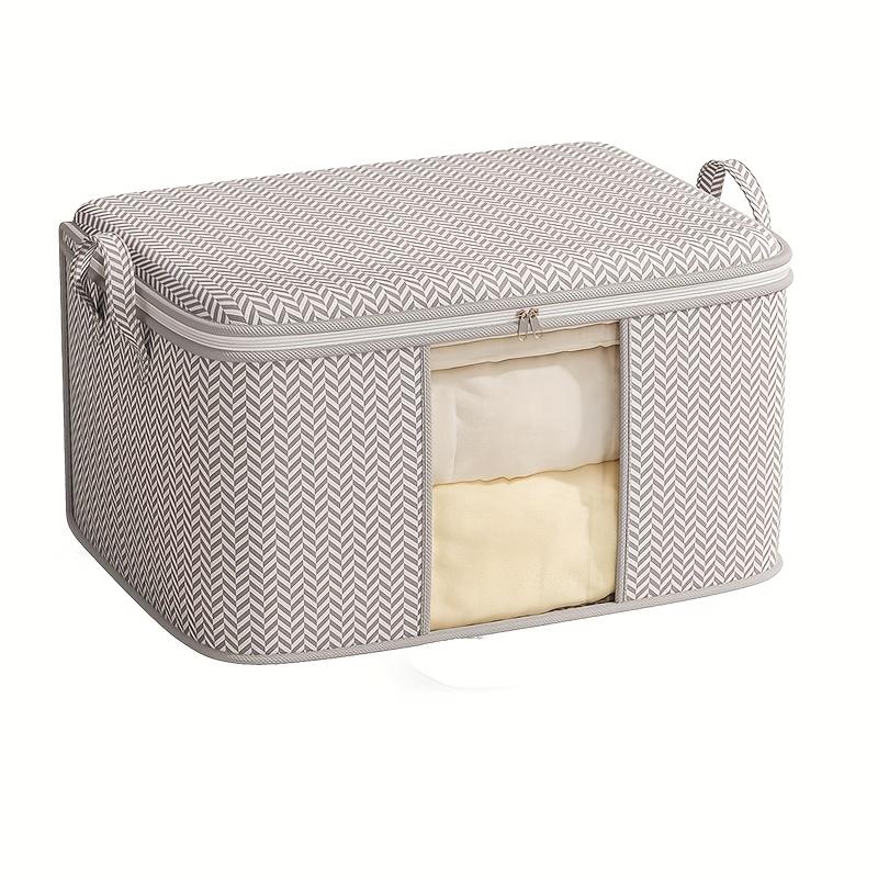 

1 Piece Large Capacity Covered Storage Box with Perspective Window, Multi-purpose Foldable Quilt Storage Bag, Waterproof